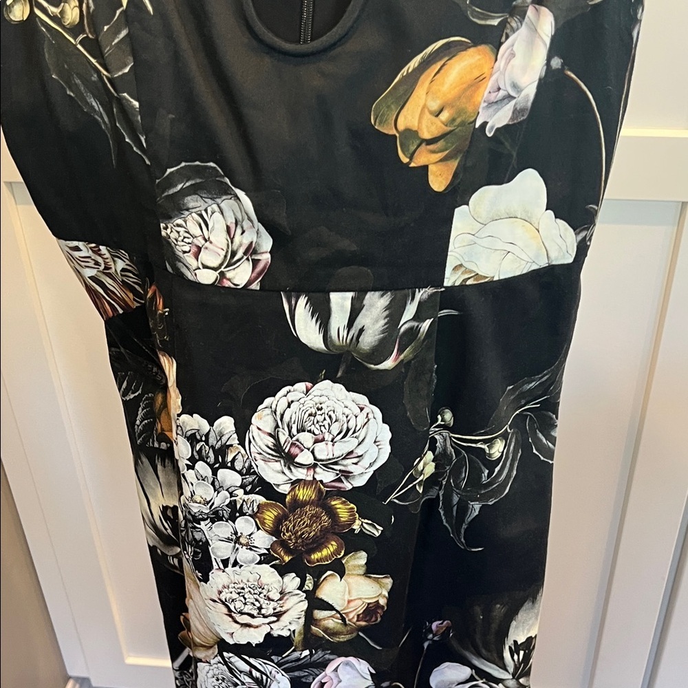 ASOS Moody Floral Sleeveless Pencil Midi Dress - Size 4 - EUC - Picture 4 of 8